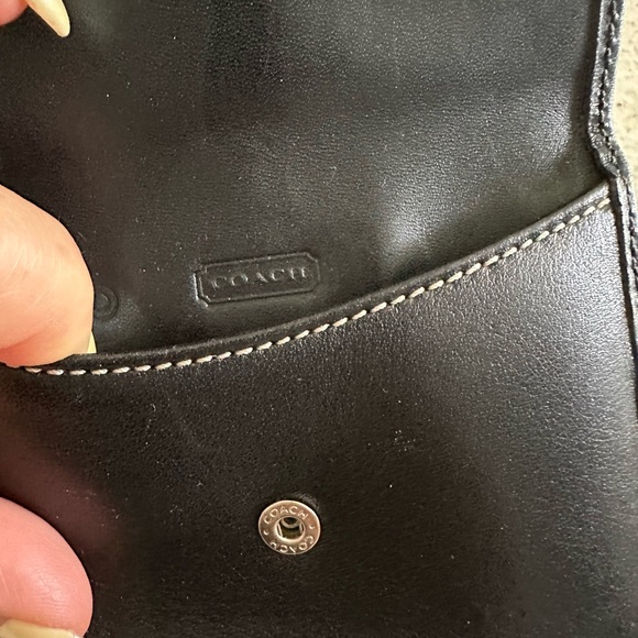 COACH Black Leather Wallet with Silver Buckle Excellent Condition - Picture 6 of 12